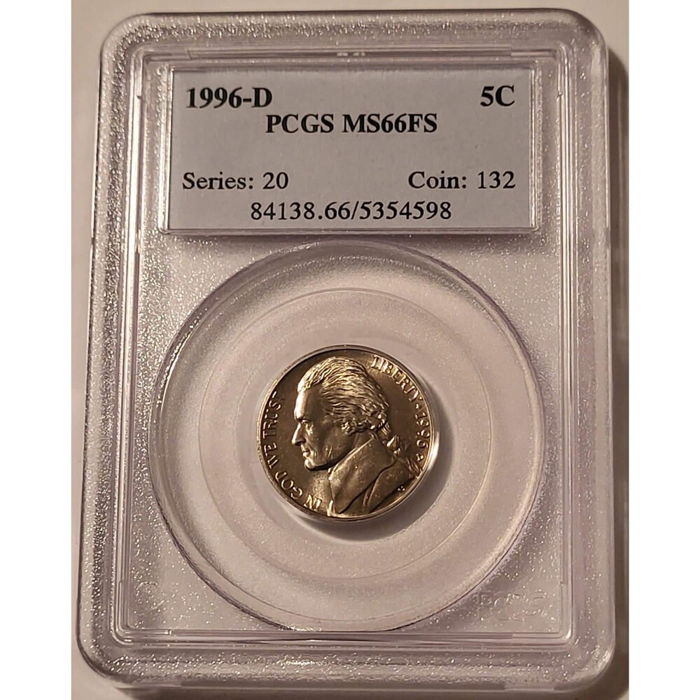 1996 D Jefferson Nickel MS66 FS PCGS